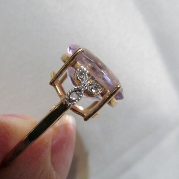 QJ India Quintessence Jewelry Gold Plated 925 Silver Light Amethyst Ring Size 10 - Picture 10 of 16